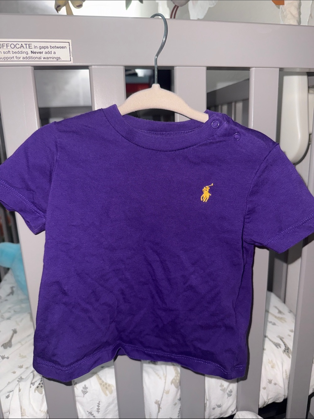 Ralph Lauren Purple Short-Sleeve Polo Tee with Yellow Pony